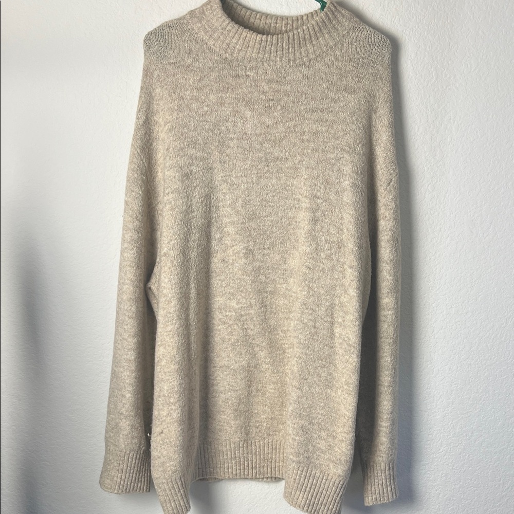 Jenni Kayne oversized Alpaca Wool blend Cream Turtleneck Sweater Size XL - Picture 6 of 6